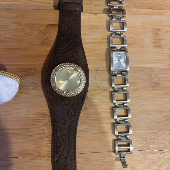 Guess watch bundle like new- look at all photos suede / gold & SS MOP - Picture 2 of 12